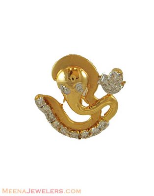 Om and Ganesh Pendant (Diamond studded) ( Diamond Pendants )
