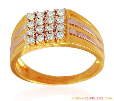 Gold Designer Rhodium Mens Ring ( Mens Signity Rings )