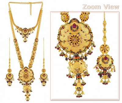 Gold Bridal Indian Necklace ( Bridal Necklace Sets )