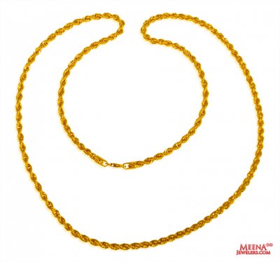 22kt Gold Rope Chain  ( Plain Gold Chains )