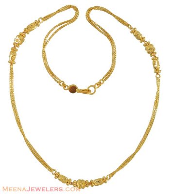 Gold Dokia Chain (16 Inch) ( 22Kt Gold Fancy Chains )