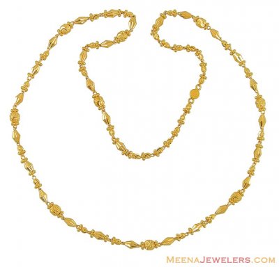 22K Long Beads Chain (24 inch) - ChLo8414 - 22Kt gold long ladies chain ...