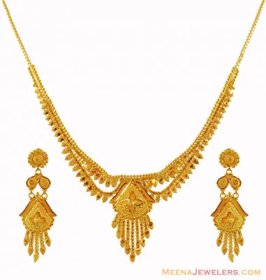 22k Necklace Earring Set ( 22 Kt Gold Sets )