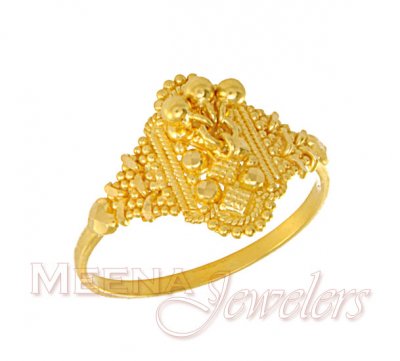 Designer Filigree Ring ( Ladies Gold Ring )