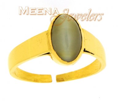 22kt Gold Birthstone Ring with Catseye ( Astrological BirthStone Rings )