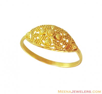 Fine Filigree Gold Ring 22K ( Ladies Gold Ring )