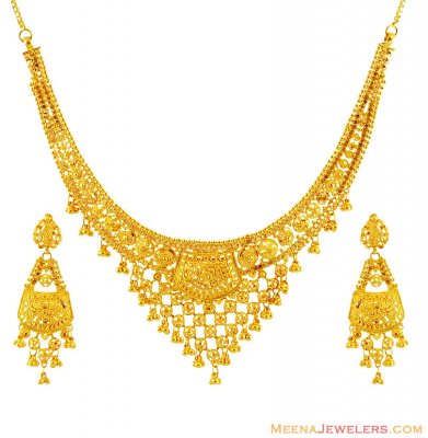 22K Gold Designer Necklace Set - StGo12671 - 22K Gold Necklace Set ...