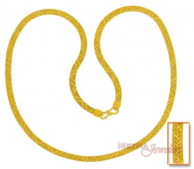 Gold Flat Chain (20 Inch) ( Men`s Gold Chains )