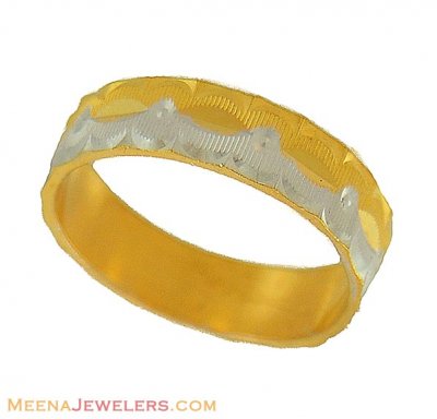 Two Tone Wedding Band (22Kt Gold) ( Wedding Bands )
