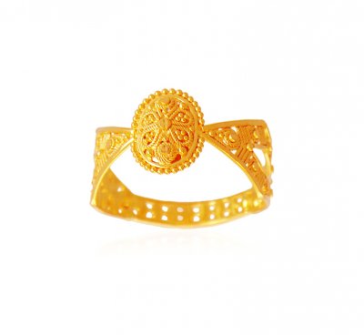Designer Fancy Gold Ring 22k  ( Ladies Gold Ring )