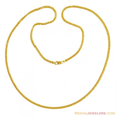 Solid Foxtail Chain 22k Gold(24 in) ( Plain Gold Chains )