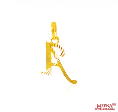 22Kt Gold Initial Pendant (A) ( Initial Pendants )