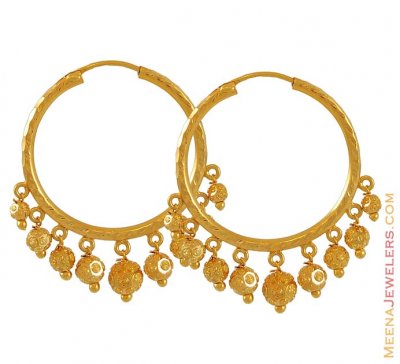 Gold Hoops with Danglings ( Hoop Earrings )