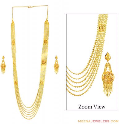 22K yellow Gold Long Patta Haar ( Bridal Necklace Sets )