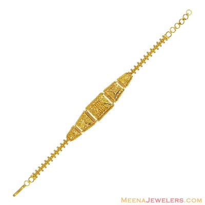 22K Gold Detailed Filigree Bracelet ( Ladies Bracelets )