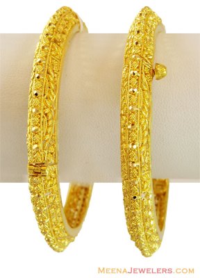 22k Gold Designer Filigree Kadas - BaKa14346 - 22k Gold Designer Pipe ...