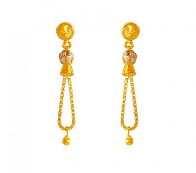 Two Tone Gold Earrings ( Long Earrings )