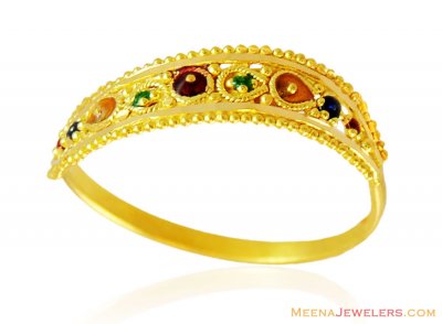 22k Fancy Meenakari Filigree Ring ( Ladies Signity Rings )