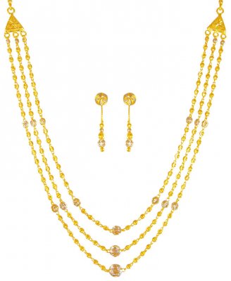 22k Gold 3 Layered Necklace Set ( Light Sets )