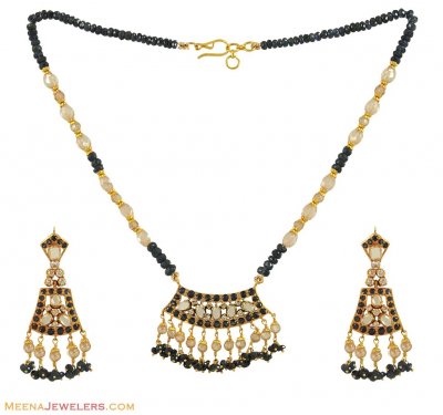 Sapphire Necklace Set (22k Gold) ( Sapphire Necklace Sets )