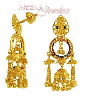 22Kt Gold Fancy Earrings ( 22Kt Gold Fancy Earrings )
