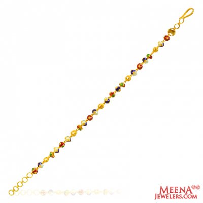 22Kt Gold Fancy Meenakari Bracelet ( Ladies Bracelets )