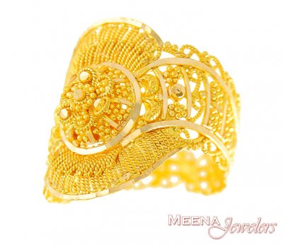 22Kt Gold Filigree Ring ( Ladies Gold Ring )