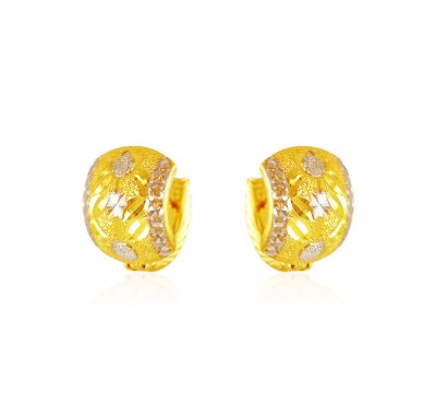 22k Gold Two Tone Clipons ( Clip On Earrings )