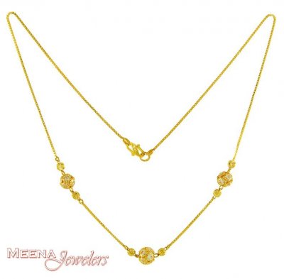 Gold Necklace Chain with CZ ( Necklace with Stones )