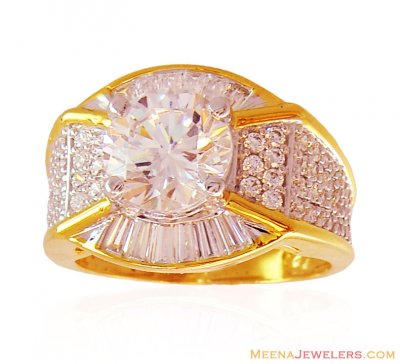 Gold Mens Solitaire Signity Ring ( Mens Signity Rings )