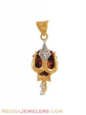 Gold pendant with trishul ( Om Pendants )