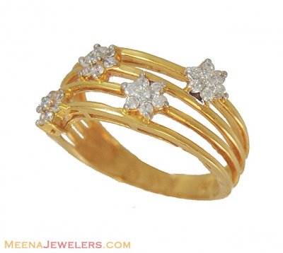 22K Gold Designer Ring - RiLs10037 - 22K Gold Ladies Designer Ring ...