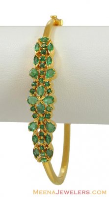Emerald Bangle (22 Karat Gold) ( Precious Stone Bangles )