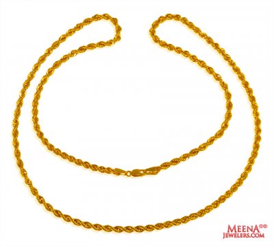 22 kt Gold Rope Chain (20 Inches) ( Plain Gold Chains )