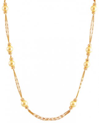 22K Gold Pearls Chain ( 22Kt Gold Fancy Chains )