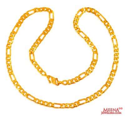 22 Kt Figaro Chain (20 In) ( Men`s Gold Chains )