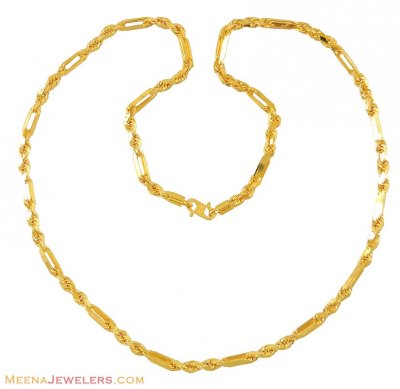 22Kt Mens Gold Chain (20 Inches) ( Men`s Gold Chains )
