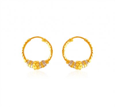 22Kt Gold Hoop Earrings for Girls ( Hoop Earrings )
