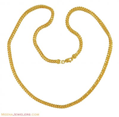 Solid Foxtail Chain (Mens) ( Plain Gold Chains )