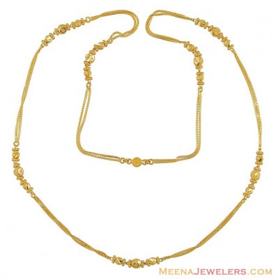 22Kt Gold Layered Chain - ChLo8421 - 22Kt Gold Fancy Double Layered ...