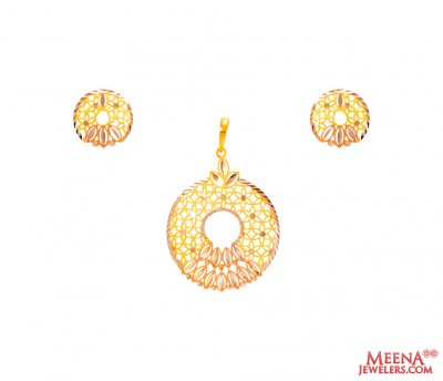 22Kt Gold Multi Tone Pendant Set ( Fancy Pendant Set )