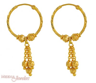 Gold Hoops with Hangings ( Hoop Earrings )