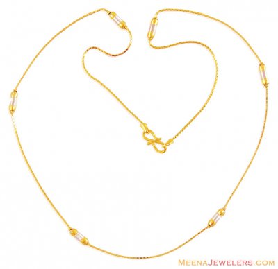 22K Delicate Two Tone Chain ( 22Kt Gold Fancy Chains )
