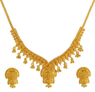 22Kt Necklace and Earrings Set ( Light Sets )