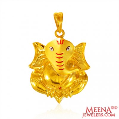 22Kt Gold Lord Ganesha Pendant ( Ganesh, Laxmi and other God Pendants )
