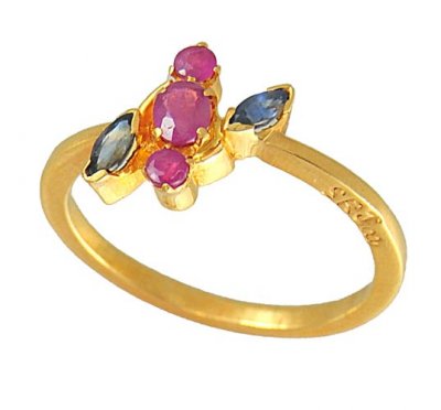 Gold Precious Stone Ring ( Ladies Rings with Precious Stones )
