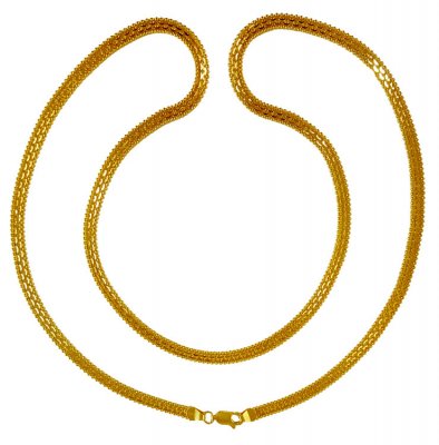 22Karat Gold Flat Chain(24inch) ( Plain Gold Chains )