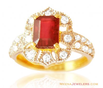 Beautiful Ruby 22K Ring ( Ladies Rings with Precious Stones )