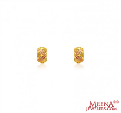 22k Gold 3 Tone ClipOn Earrings ( Clip On Earrings )