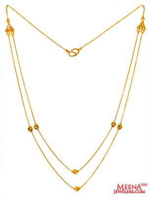 22Kt Gold Meenakari Layered Chain ( 22Kt Gold Fancy Chains )